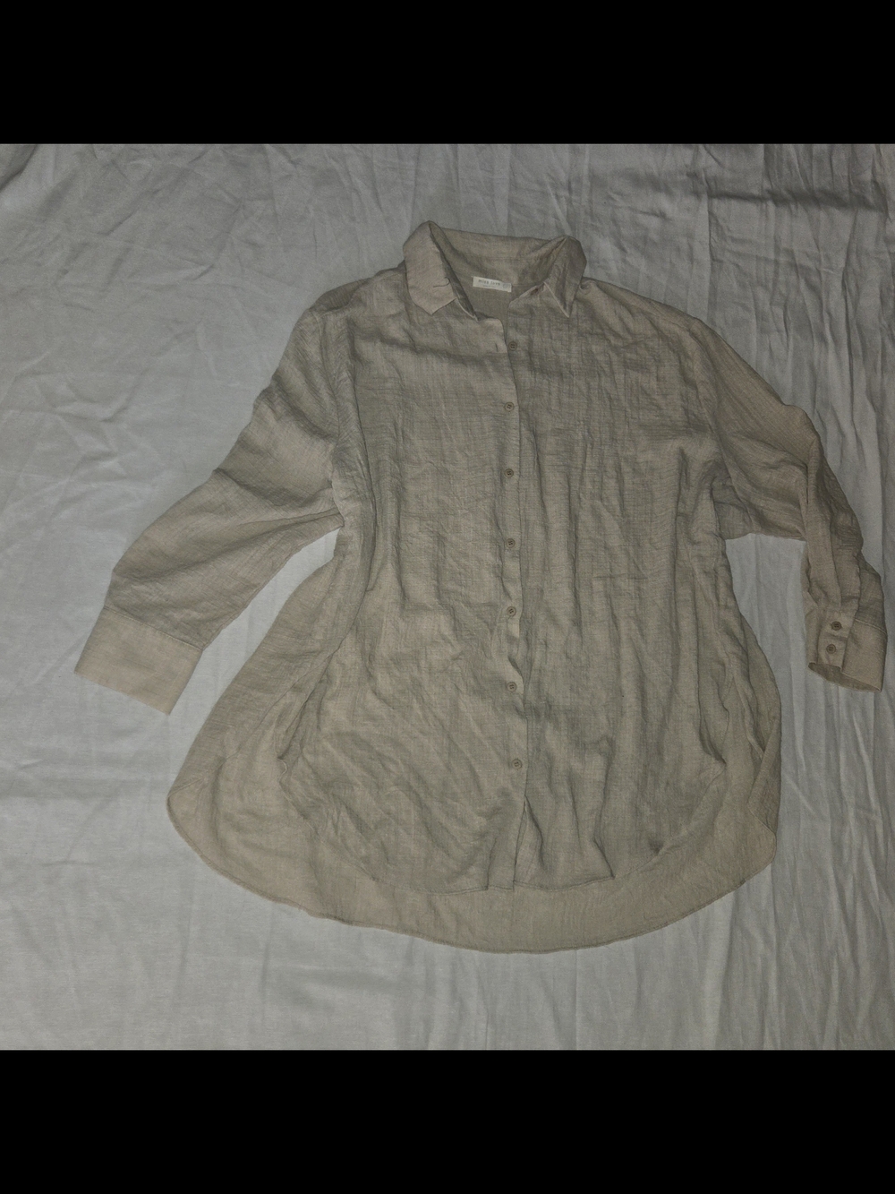Light Beige Button-Up  Tunic - Picture 7 of 7